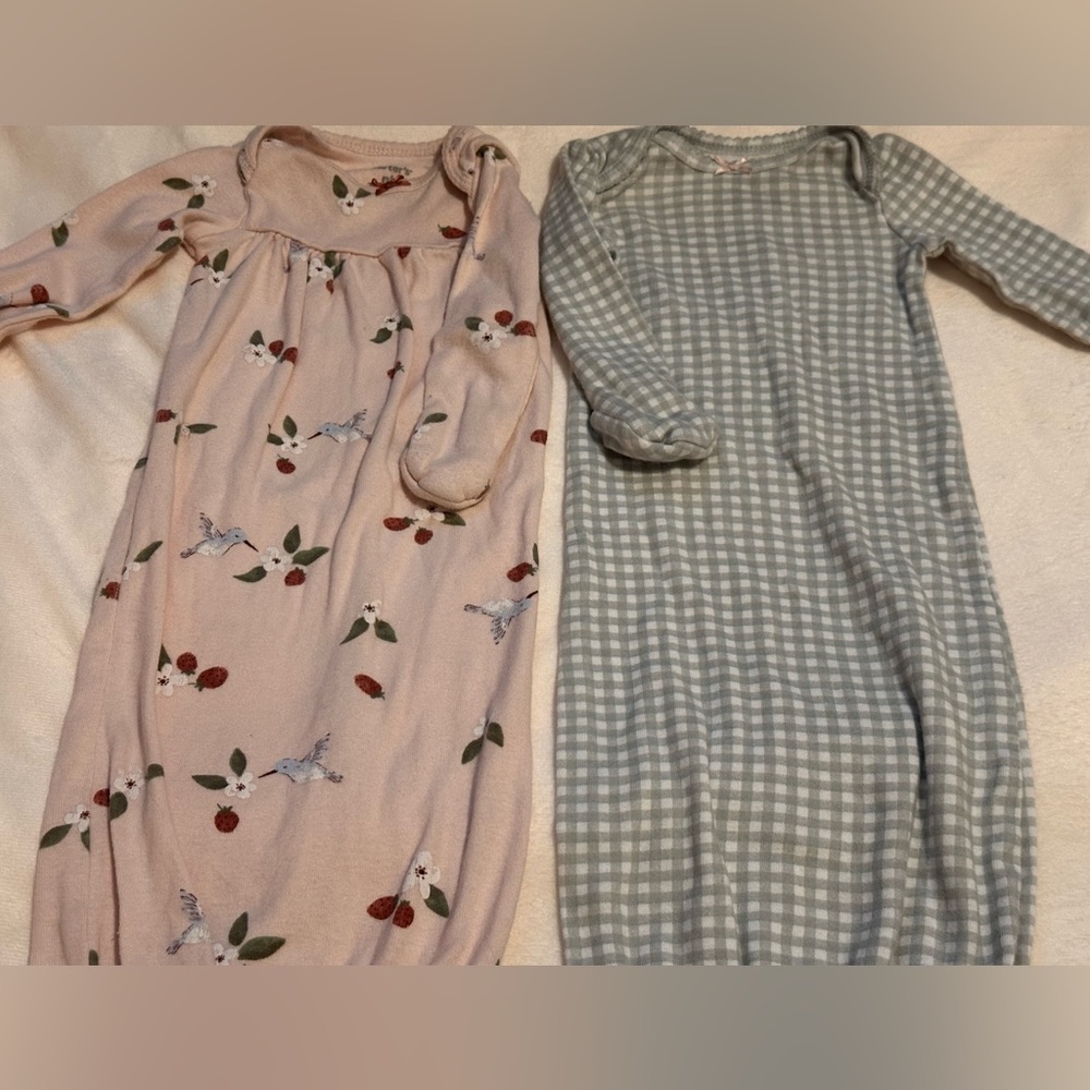 2 pack Newborn baby sleeping gowns